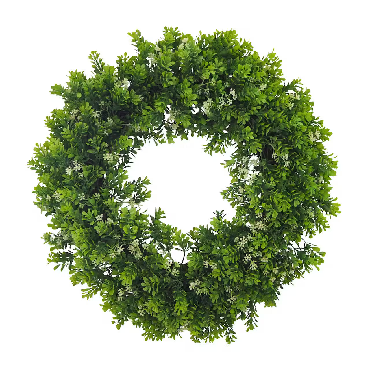 22" Boxwood Wreath – Lush Green Artificial Door Wreath for Front Porch, Wall Decor & Year-Round Home Styling