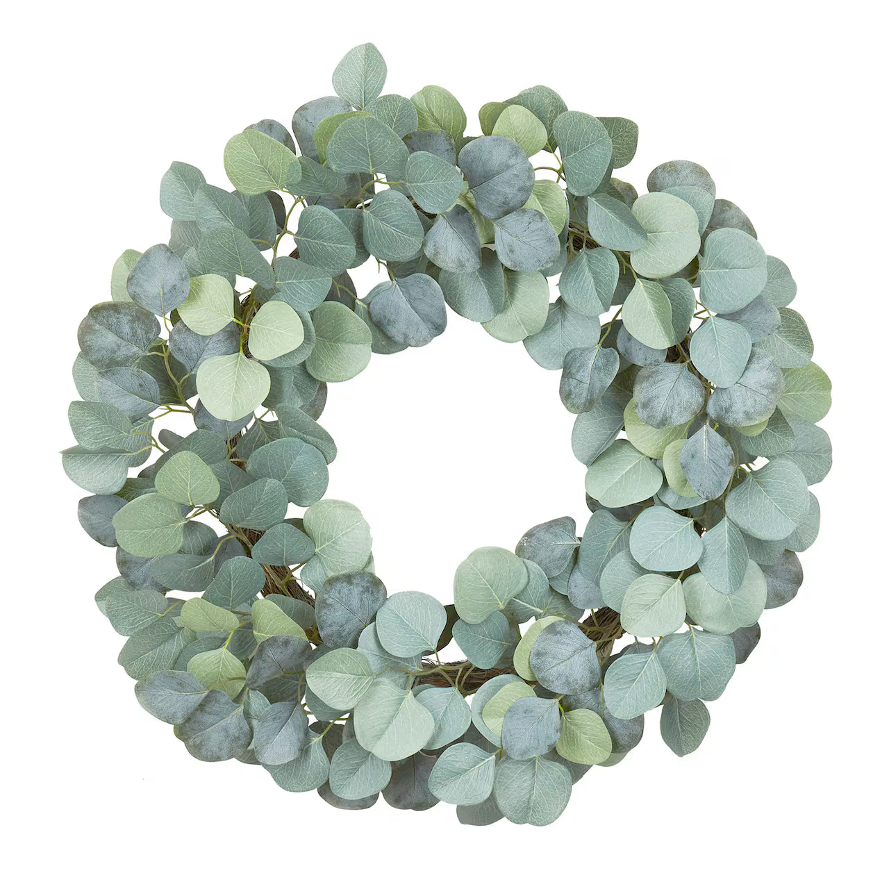 22" Eucalyptus Wreath – Lush Green Artificial Leaf Wreath for Wall, Window, Mantel & Indoor Home Décor