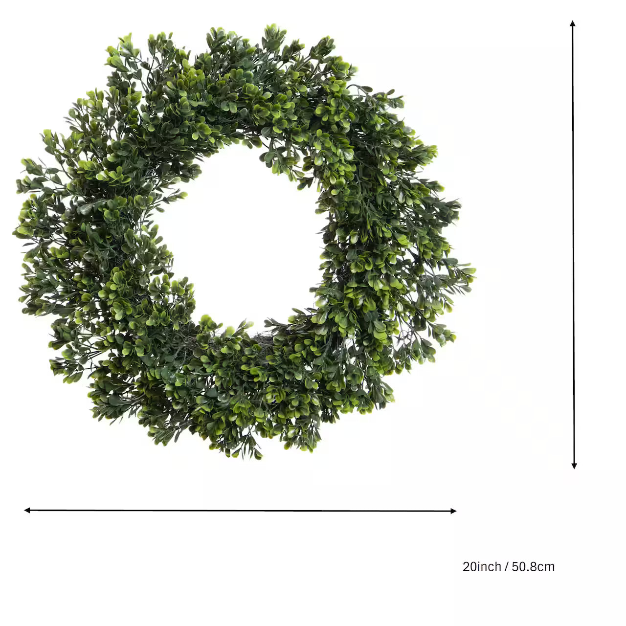 20" UV-Resistant Boxwood Wreath – Artificial Greenery Door Wreath for Spring, Porch & Indoor Home Décor