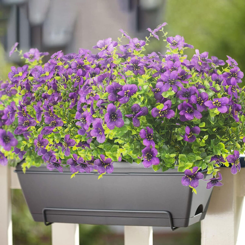 10 Bundles UV-Resistant Artificial Outdoor Flowers – Fade-Proof Faux Plants for Garden, Porch & Patio Décor