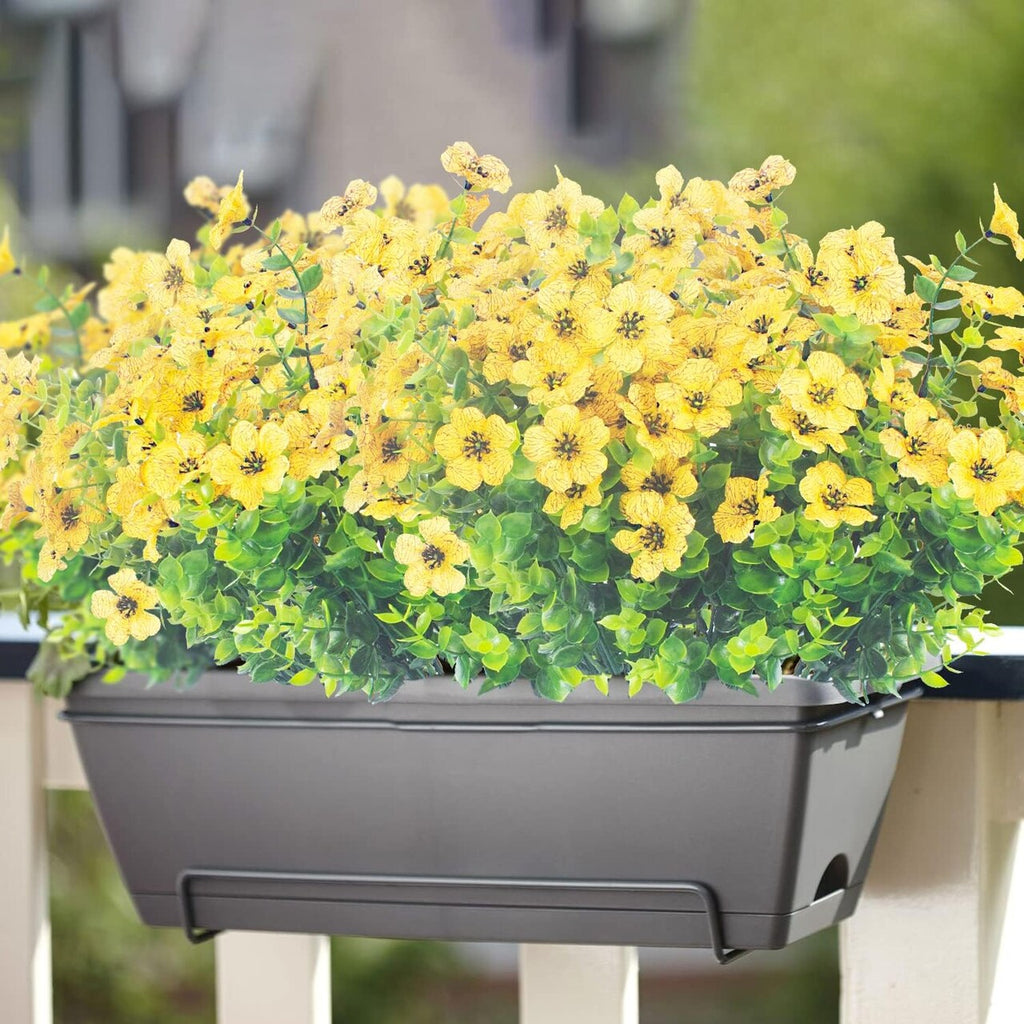 10 Bundles UV-Resistant Artificial Outdoor Flowers – Fade-Proof Faux Plants for Garden, Porch & Patio Décor