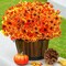 10 Bundles Artificial Fall Flowers for Outdoors with Eucalyptus – UV-Resistant Faux Autumn Plants for Porch, Yard & Window Boxes